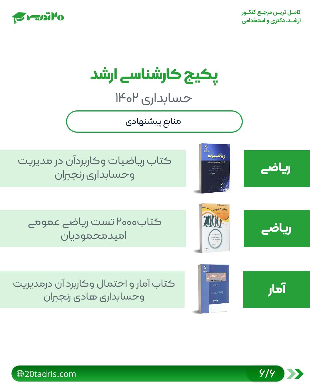 منابع پیشنهادی ریاضی و آمار